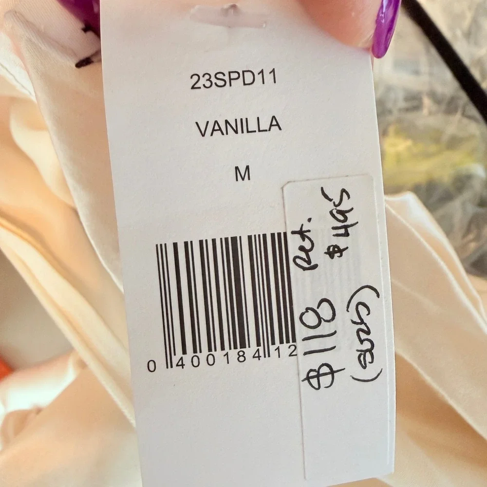 Nonchalant Label Vanilla Satin Cowl Neck Ruched Mini Dress Bachelorette Medium - Picture 6 of 9